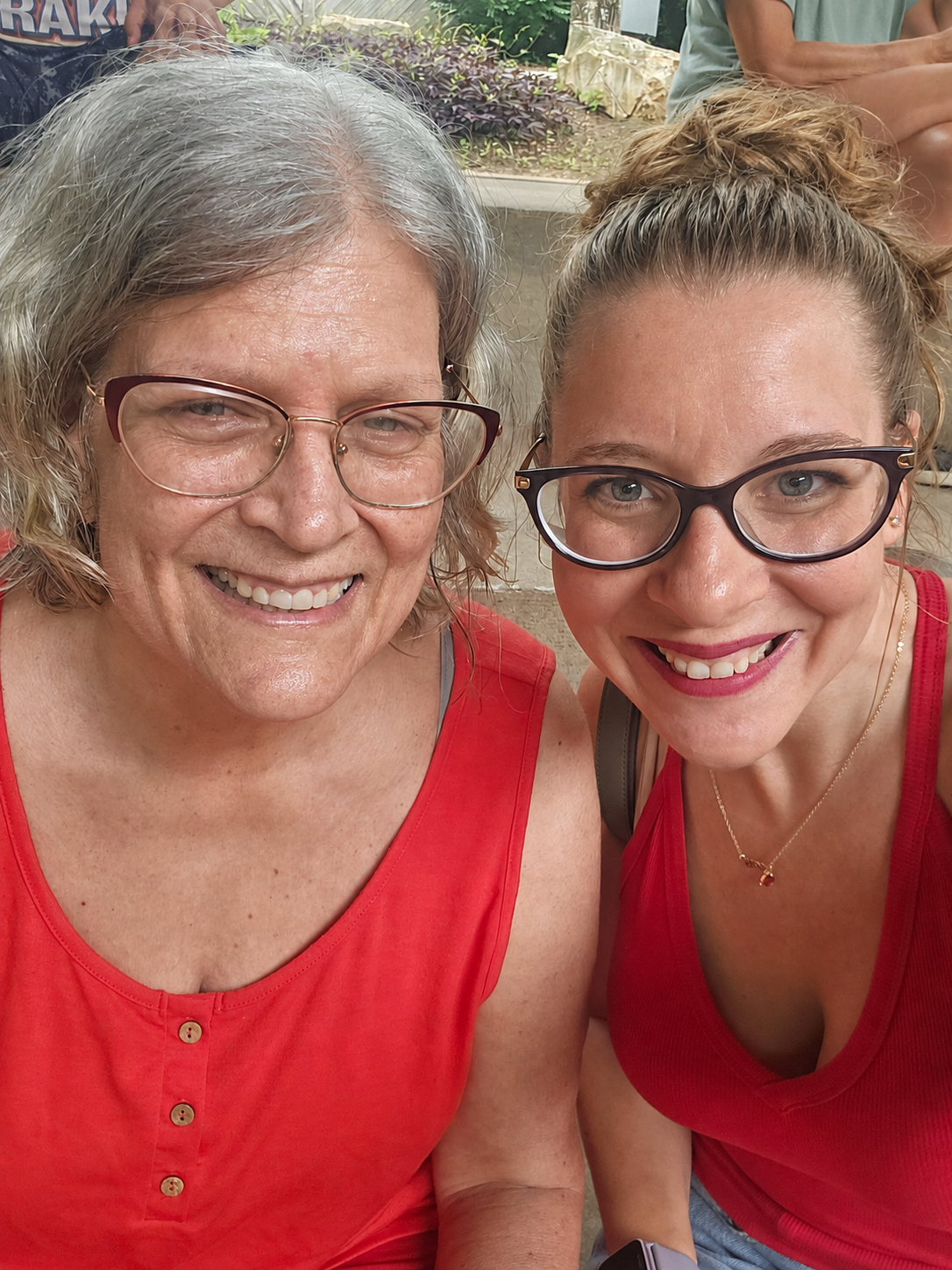 Beth and Aunt Cat smiling together